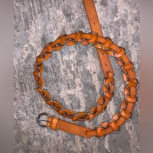 Balibelt Leather Circles Buckle Waist Hip Belt Orange Brown Sz L: NWOT❤️